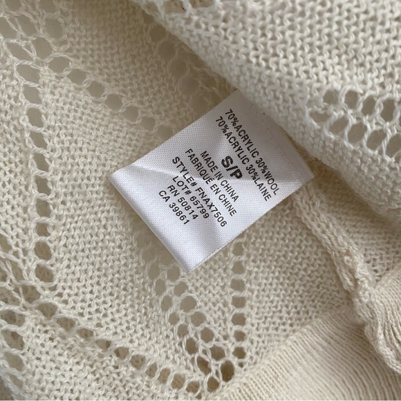 Tahari cream ruffle knit cardigan - Picture 5 of 6